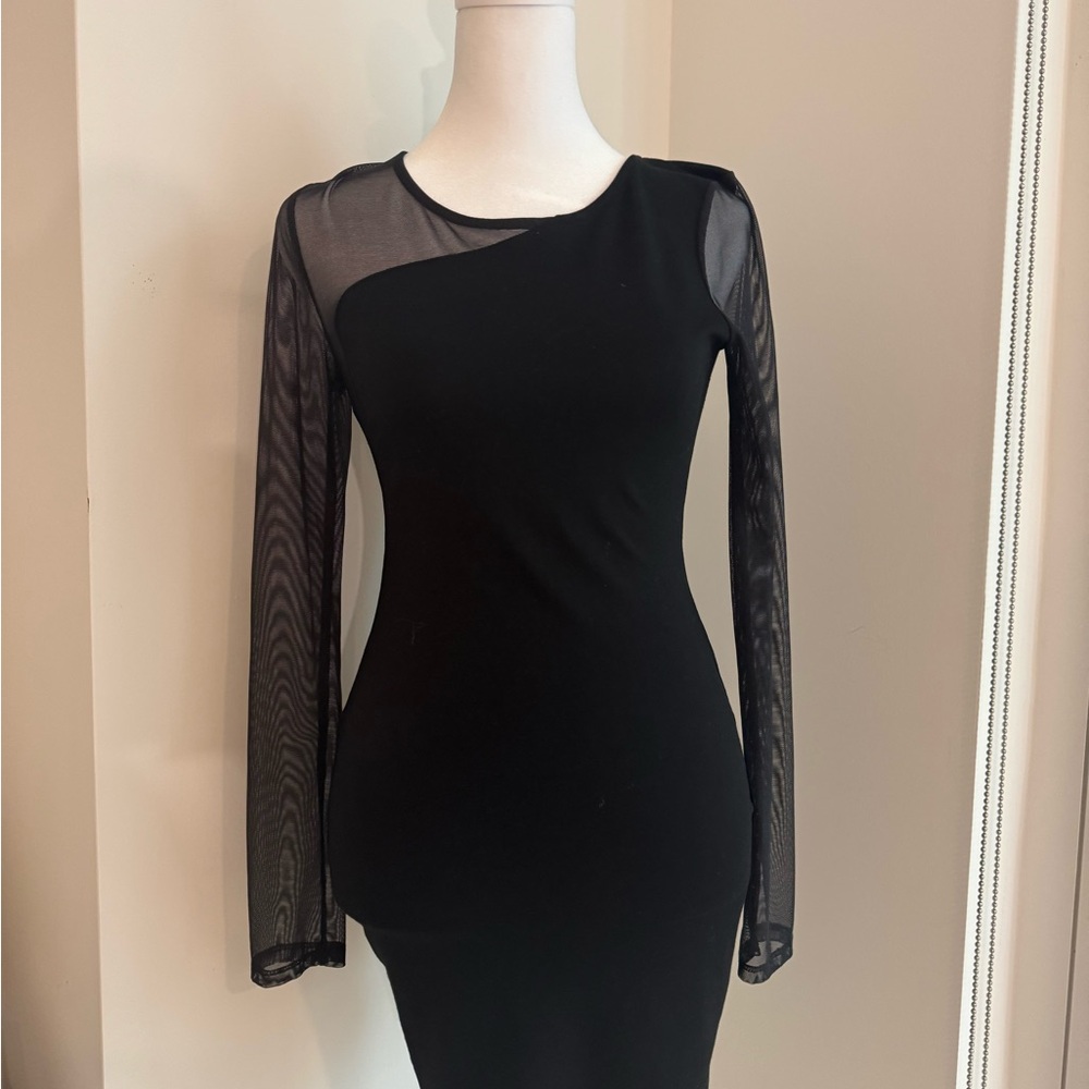 Astr Black Asymmetrical Bodycon Dress